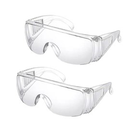 LAIYOHO 2 Pieces Protective Glasses with Scratch Resistant Eyewear Lenses UV Protection Adult Over Glasses Goggle for Construction Laboratory Chemistry Class
