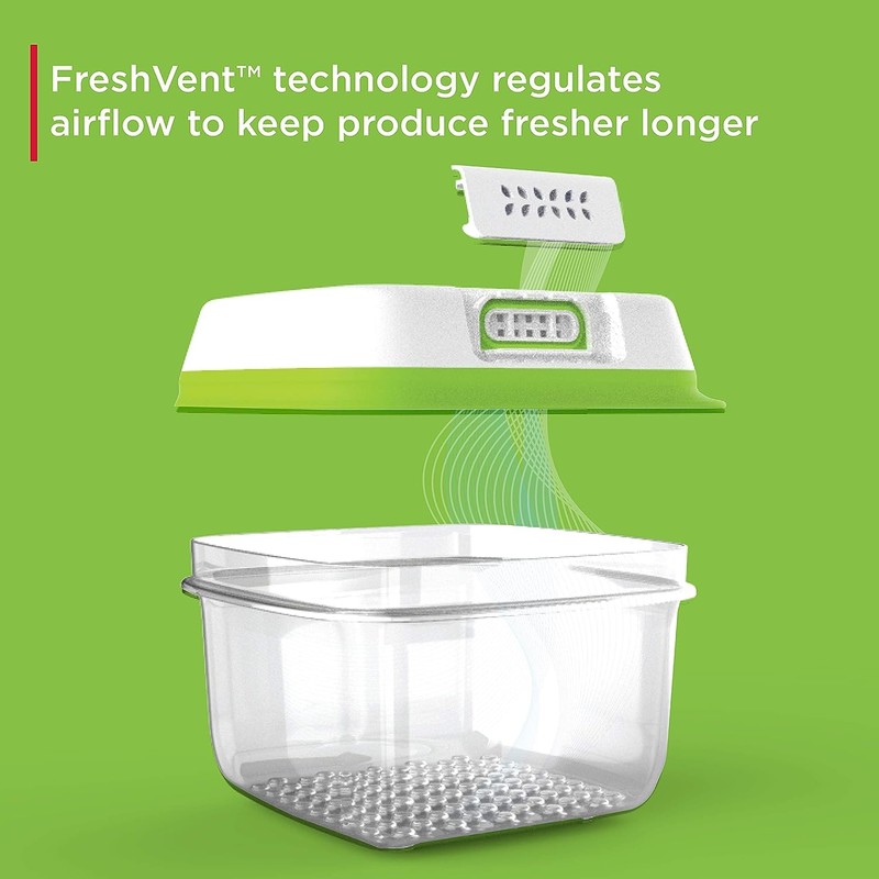 Rubbermaid FreshWorks Produce Saver, Medium and Large Storage Containers, With