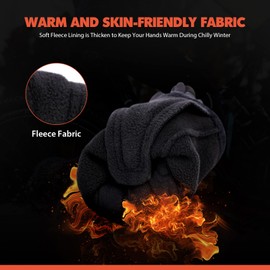 Winter Gloves for Men Women, HIKENTURE Touch Screen Windproof Cycling Gloves, Thermal Warm Running Gloves, Anti-Slip Full Finger Bike Gloves Biking Gloves for Mountain Driving Hiking (XXL, Black)