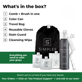 Simpler Partial Coverage Men's Hair Color Color Box - Permanent Beard and Mustache Dye - Ammonia-Free Beard Hair Dye — Fast Gray Blending — Salt & Pepper Look - Lighter Shades