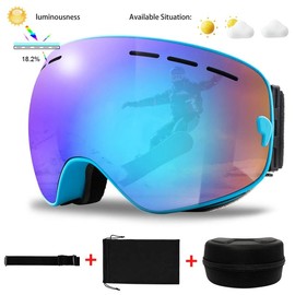 Ski Goggles Men Women Snowboard Glasses Winter Outdoor Sport Snow Sunglasses Uv400 Double Layers Lens Anti-Fog Skiing Goggles - Color: HX-B-5