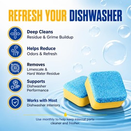Enzyme Dishwasher Cleaner Tablets Ultra, 24 Count - Remover Odor