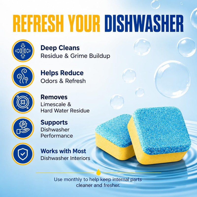 Enzyme Dishwasher Cleaner Tablets Ultra, 24 Count - Remover Odor