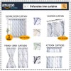 FMFUNCTEX Black Linen Kitchen Curtains, Branch Pattern Tier Window Curtains