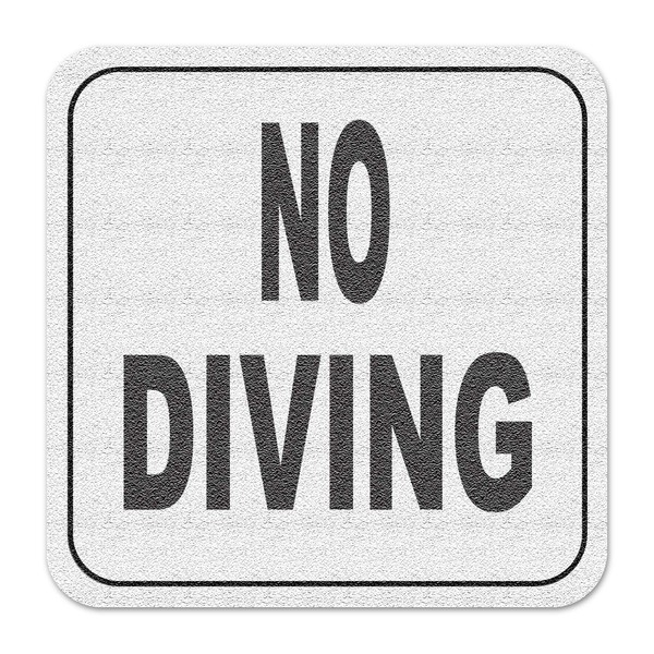 Aquatic Custom Tile, No Diving Text Pool Depth Markers, 6 x 6 Inches Vinyl Pool Stickers, Pool "No Diving" Markers, Pool Safety Signage, Adhesive Depth Markers Stickers for Decks, Made in USA