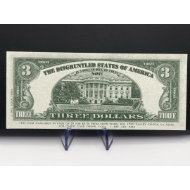 President Bill Clinton 3 dollar bill 1993 Slick Times Novelty Money Crisp!