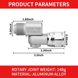 Airless SJG Airless Paint Spray Gun Swivel Joint Compatible with 235486 7/8 Inch 300° Rotation and Achieve Unparalleled Flexibility in Painting (2 Pieces)