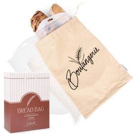 Bread Bags for Homemade Bread, Sourdough & Gluten Free Bread with Multifunctional Reusable Silicone Inserts. Silicone Kneading Dough Bag, Pizza Dough, Tortilla & Pasta Storage Bags - (16x11inch)