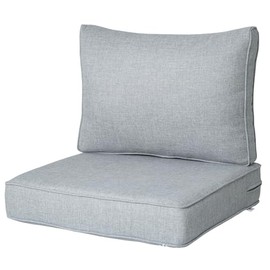 JMKaixin Outdoor Seat/Back Deep Chair Cushion Set for Patio Furniture - Lounge Chair Cushions with Zipper - Water-Resistant Patio Chair Cushions 24x24