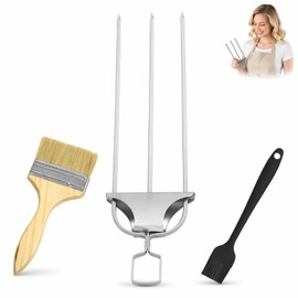 Bbq Skewer Kit - Stainless Steel Skewers - Basting Brush - Bbq Tools