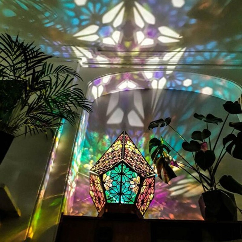 Bohemian LED Projection Light Bedside Night Lamp for Bedroom Hallway