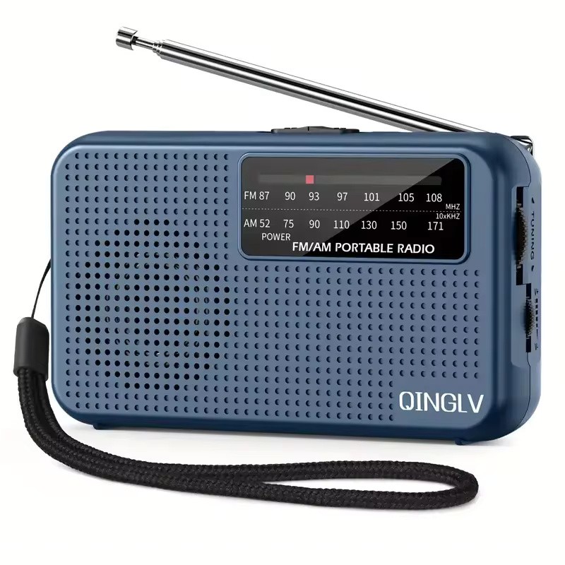 Portable Pocket AM/FM Radio with Telescopic Antenna, 3.5mm Headphone Jack