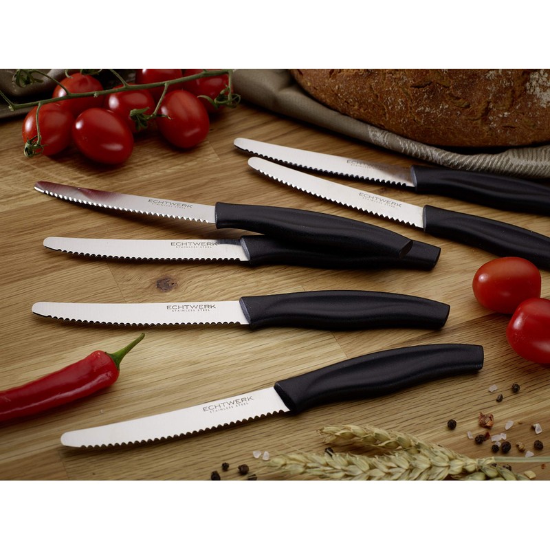 ECHTWERK Set di 6 coltelli da pane (acciaio inox con