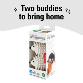 Kikkerland Set of Two Reusable Dryer Buddies for Laundry – Fabric Softener Dryer Balls – Control Static, Remove Wrinkles, Dry Clothes Faster, Hedgehogs