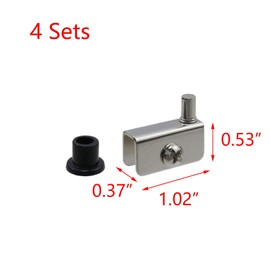 T Tulead Glass Door Pivot Hinge Silver Glass Clamps Alloy Swing ing Glass Door Clips Adjustable Glass Door Hinges Clamp 4 Sets for for 3-5mm Thickness Glass