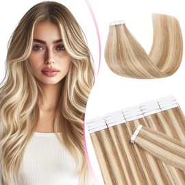 Tape Extensions Echthaar 20pcs 30 cm Goldbraun&blond Remy Invisible Haar Tape In Haarverlängerung Natürlich 30g 12 Zoll #12P613 Glattes Echthaar Skin Weft Tape