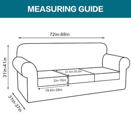 Turquoize 4 Piece Sofa Slipcover Sofa Covers for 3 Cushion Couch Soft Couch Cover for Dogs-Washable Sofa Furniture Covers with 3 Individual Cushion Covers,Feature Jacquard Fabric(3 Cushion Sofa, Sand)