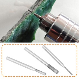 Briny River 30pcs 120 Grit 1/8" Diamond Drill Bits Kit 1mm 2mm 3mm Diameter Electroplated Diamond Drill for Rocks Sea Glass Shells Ceramic Jewelry Drilling Holes