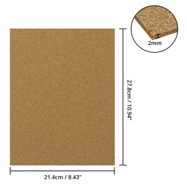 Belle Vous Cork Board Set (12 Pieces) - 27.8 x 21.4 cm Large with Cork 2 mm Width - Cork A4 Cork Plates for Notice Board Replacement, Wall Decoration, DIY Craft Projects and Kitchen Documents