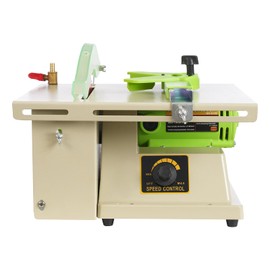 FIPINIXK Multi-Functional Table Saw, 1380W Portable Table Saw with Grinding Wheel & Cutting Blades Adjustable Speed Electric Jade Cutting Machine for Angle Grinding Polishing DIY Making, Green
