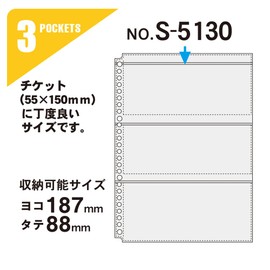 Collectible Binder Pocket Leaf Collection Pocket B5-L 26 Holes 3 Pockets S-5130