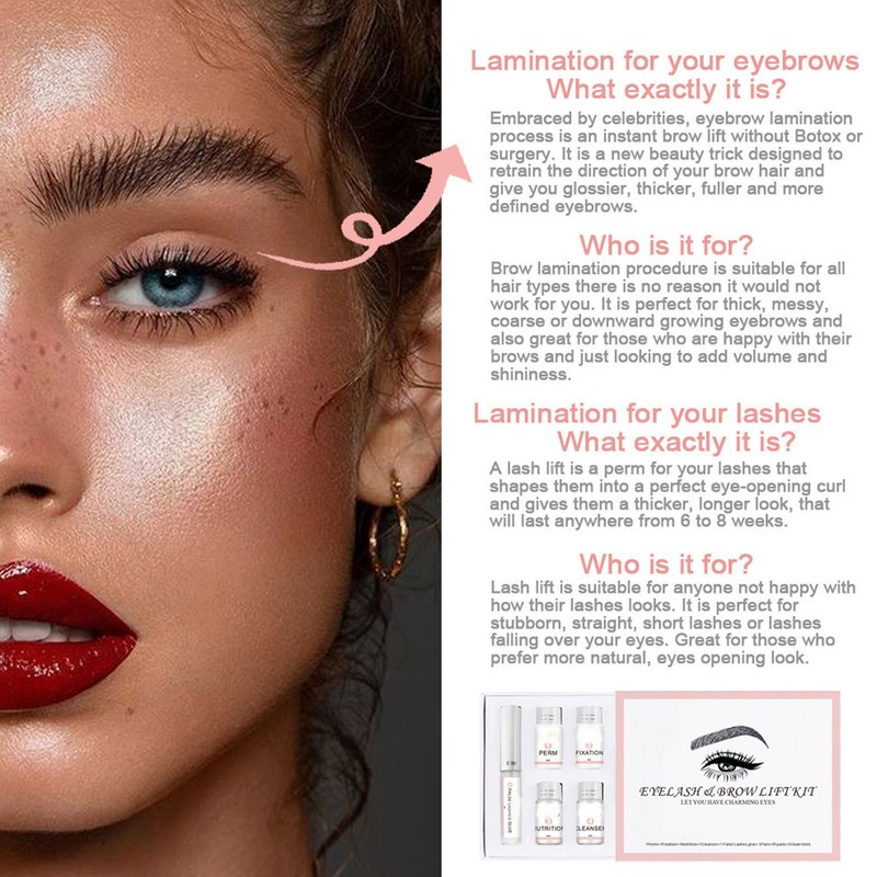 Eyebrow Lamination Kit Semipermanent Safe Moderate 6 to 8 Weeks