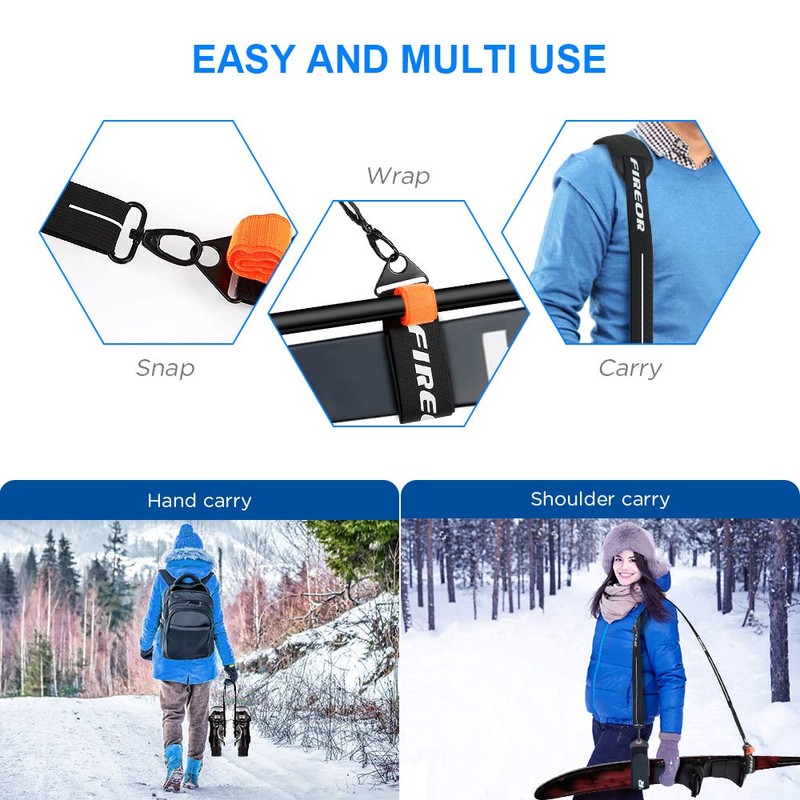 FIREOR Ski Carrier Strap, Snowboard, Pole and Boot Carry Sling