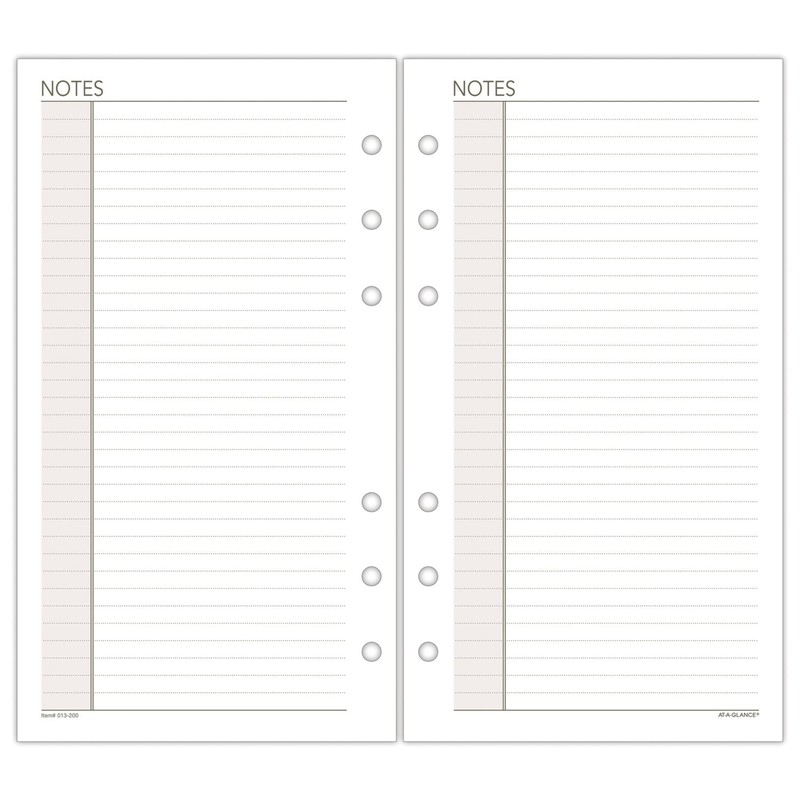 Day Runner Undated Planner Notes Refill, 3.75 x 6.75 Inches