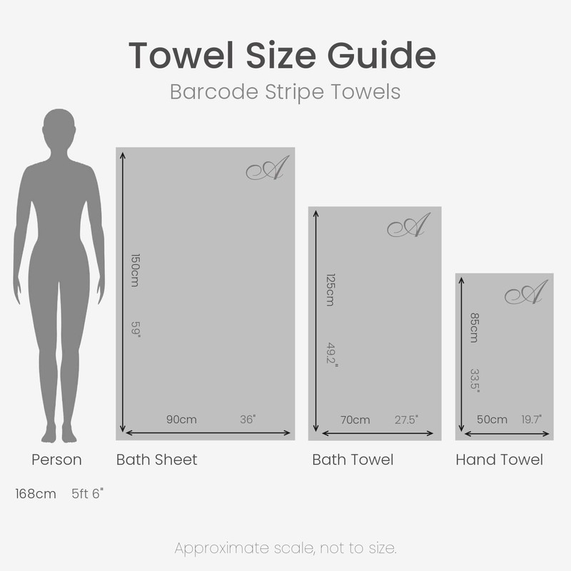 Allure Pack of 2 Barcode Stripe Bath Towels 70 x