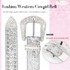 JASGOOD Women Men Rhinestones Belt,Bling Western Cowgirl Cowboy Studded Leather
