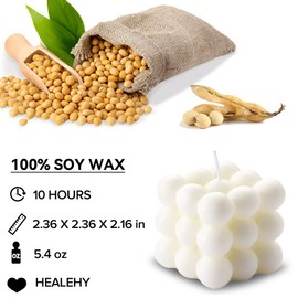 Aokala Scented Bubble Cube Candles, 5.4 oz Soy Wax Aromatherapy Candle, Bluebell (Blue) Scent, Modern Floral Decorative Candle for All Occasions