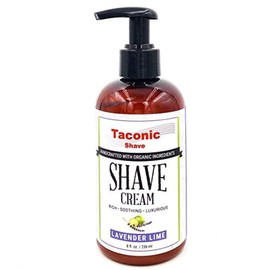 Taconic Shave, Natural Shaving Cream – Lavender Lime - Ultra-Rich High Lather Formula – Natural Shave Cream for Men & Women in 8 oz. Pump Bottle – Scented Shaving Cream