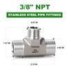TAISHER 1PCS Forging of 304 Stainless Steel Tee Pipe Fittings,