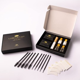Stars + Colours Eyelash Lifting Set (Starter Kit) Special Edition, 10 Pieces, for Lash Lamination / Wavy Eyelashes, Includes 5 x Eye Pads + 10 x Eyelash Brushes + 5 x Micro Brushes