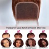 Red Brown 4x4 Closure 33# Straight Invisible Transparent Lace Closure