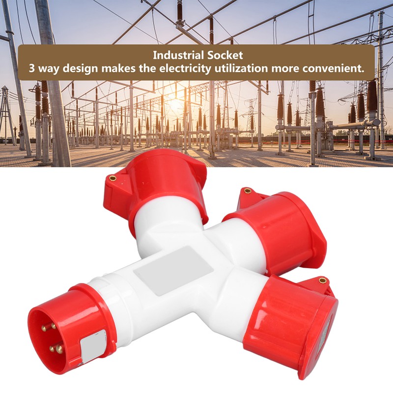 Industrial Socket Waterproof Electrical Connector 3 Way 16A Outlet for