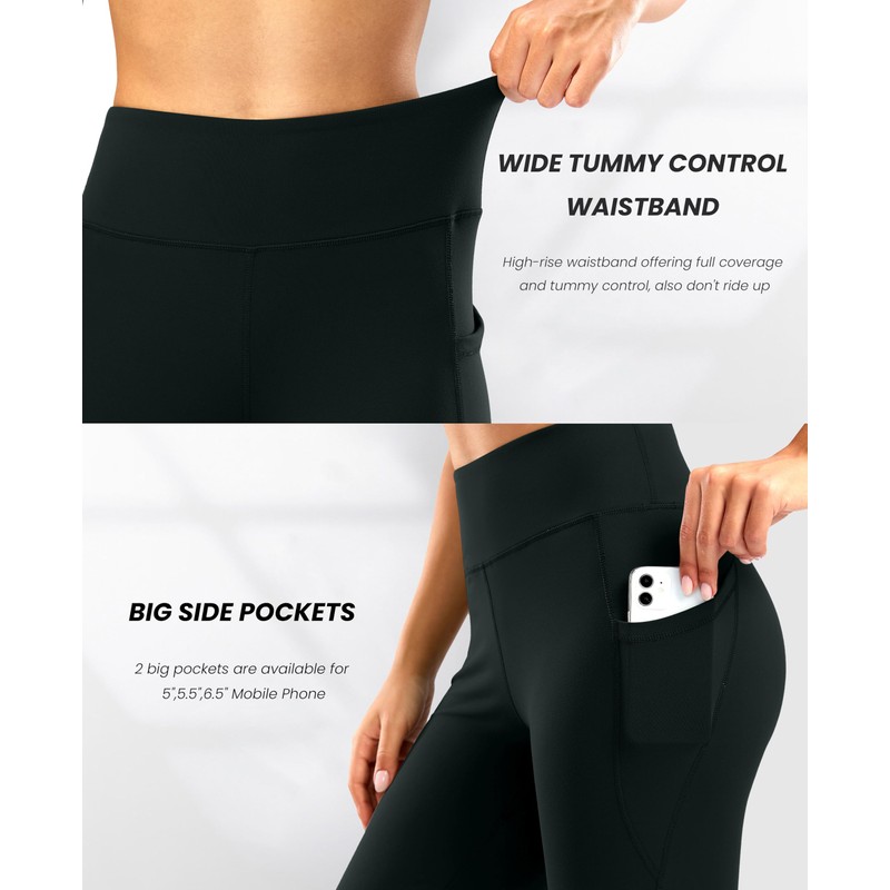 28"/30"/32"/34" Inseam Women's Bootcut Yoga Pants Long Bootleg High-Waisted Flare