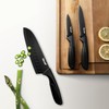 hecef Black Kitchen Knife Set of 3, Sharp Knives with