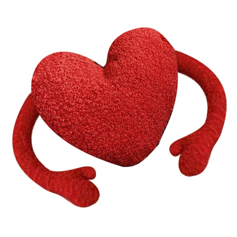 Red Heart Pillow Cartoon Plush Soft Comfortable Heart Shaped Pillow