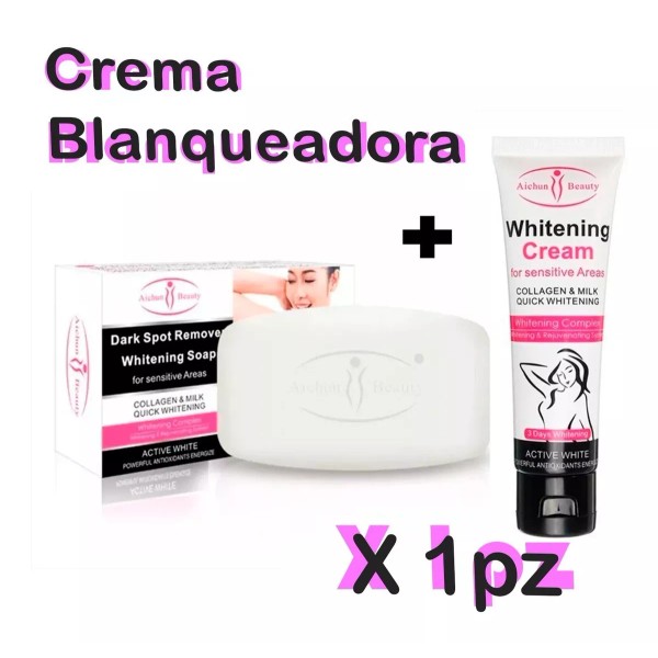 Veraly Crema Aichun Aclarante + Jabón Aclarante Colágeno Leche 2pz