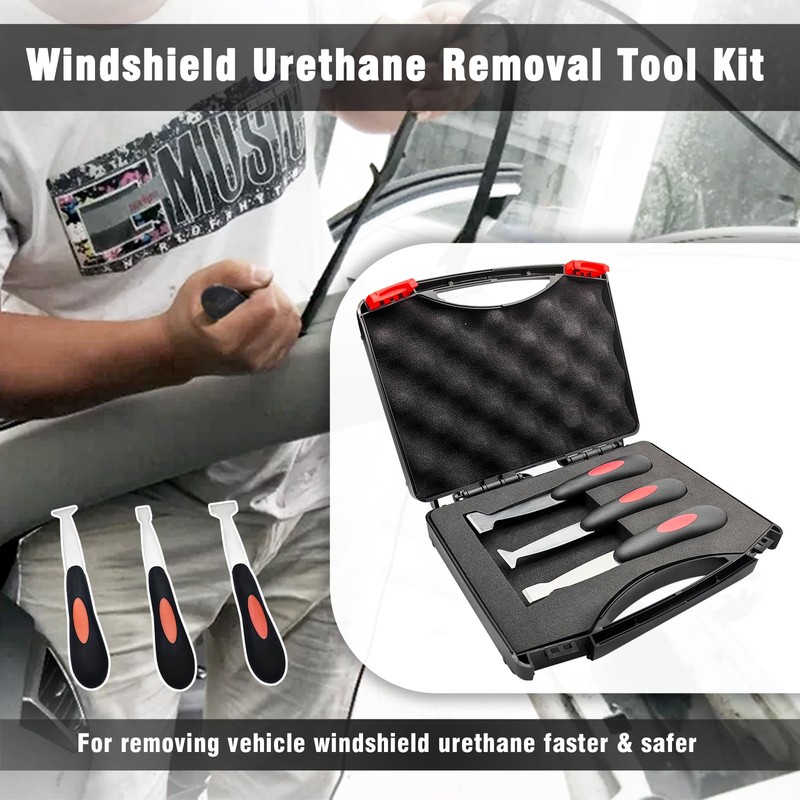 BOVIEER Windshield Urethane Scraper Tool Kit, Car Glass Bottom Glue