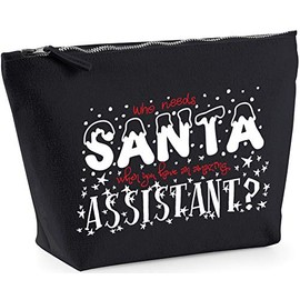 Hippowarehouse Who Needs Santa When You Have an Amazing Assistant printed make up cosmetic wash bag 18x19x9cm