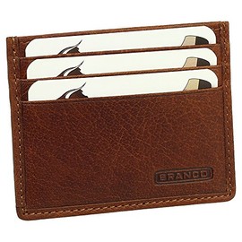 Luxury Leather Credit Card Holder Extra Flat with Additional Compartment for e.g. Banknotes Card Case 10 cm Various Colours Black, Brown, Cognac, Cognac, Modern