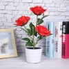 3LED Artificial Rose Lamp Solar Simulation Flower Light LED Bonsai