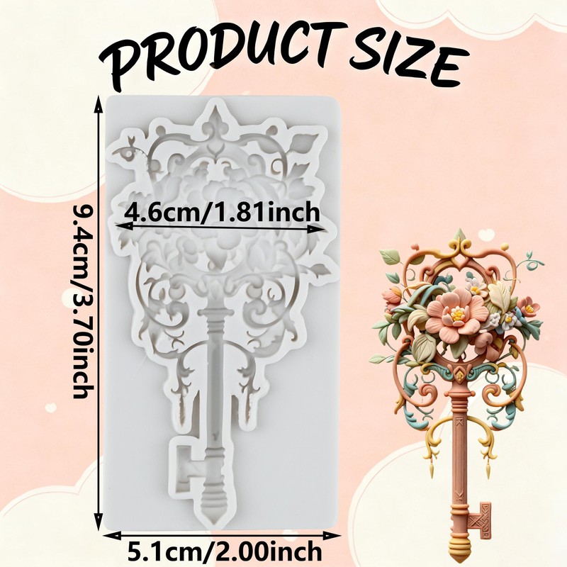 Vintage Key Polymer Clay Molds Key Silicone Mold