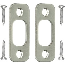 Corner Deadbolt Strike Plate,1 x 2-1/4" Deadbolt Cover Plate,Door Hole Cover Plate,Door Strike Plate,with 4 Screws 1-3/8" (Stainless Steel ) - 2 Pack