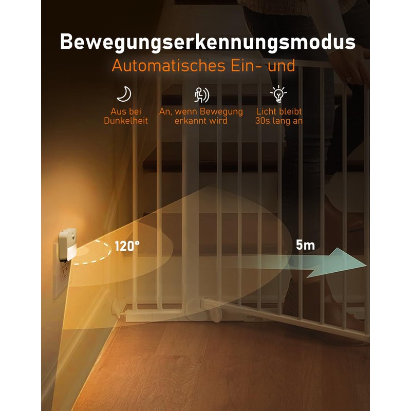 FLOWood Night Light Socket with Twilight Sensor and Motion Sensor,