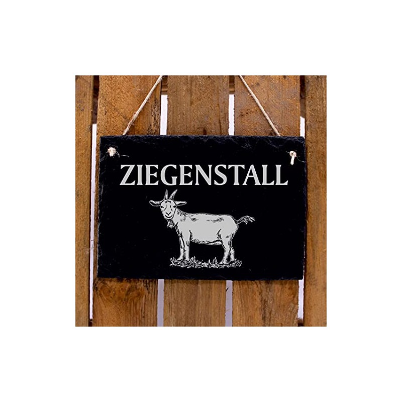 Slate Board Goat Hutch with Goat Motif Sign 22 x