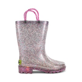 Western Chief Kids Glitter Lighted Waterproof PVC Boot, Multi, 1