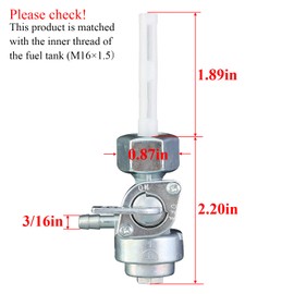 KIKITE Gas Tank Fuel Switch Petcock Fuel Shut Off Valve for Predator Generac Generator Parts 3500w-9000w 5.5hp-16hp M16x1.5mm